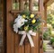 20" Spring Easter Floral Basket Wreath for Front Door – Artificial White Magnolia & Yellow Tulip Door Basket Decor, Farmhouse Wall & Door Hanging, Spring/Summer/Easter Wreath